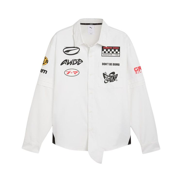 Puma x A$AP ROCKY Layered Pit Crew Button Down 'PUMA White'