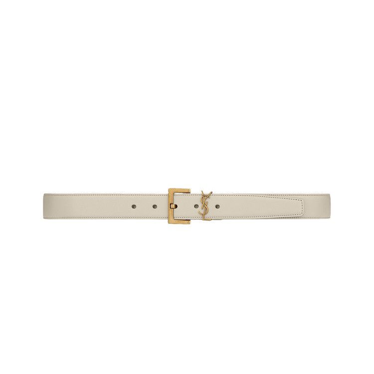 Saint Laurent Monogramme Belt With Square Buckle 'Crema Soft'