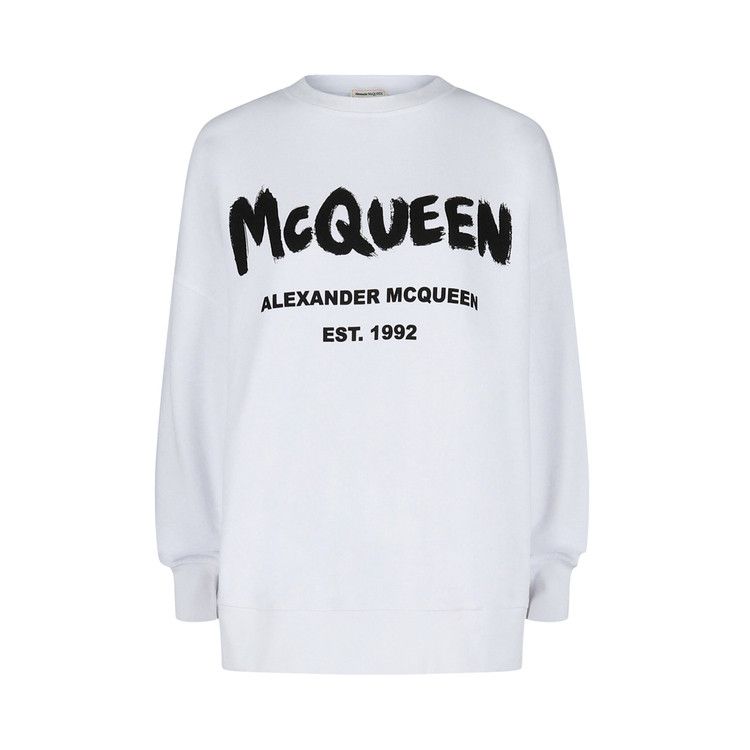 Alexander McQueen Graffiti Logo Sweatshirt 'White Black'