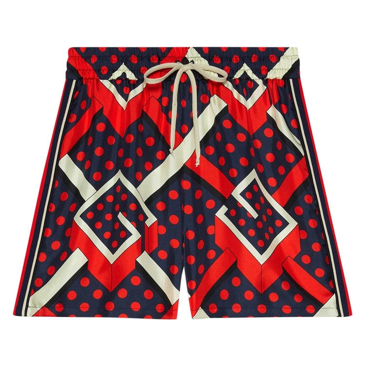 Gucci G Dot Labryinth Print Shorts 'Ivory/Red'