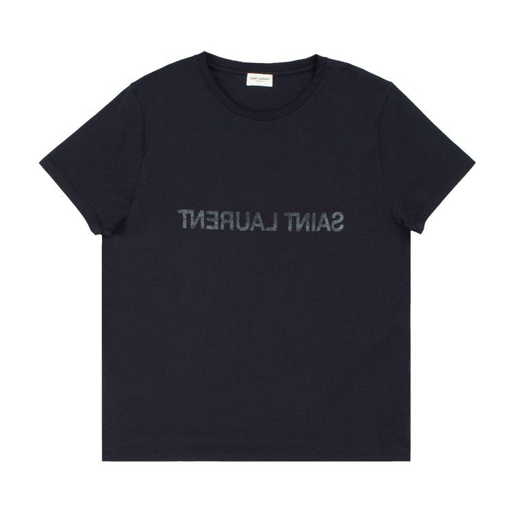 Saint Laurent Reverse Logo T-Shirt 'Marine/Natural'