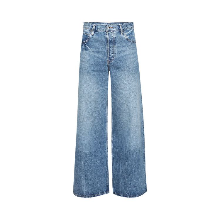 Alexander Wang Surge Low Rise Wide Leg Jean 'Vintage Marbled Blue'