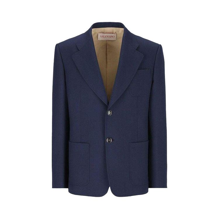 Valentino Single Breasted Straight Hem Jacket 'Indaco'