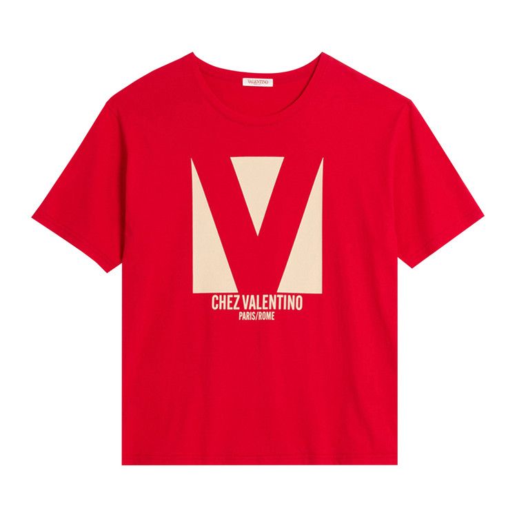 Valentino Chez Valentino Print T-Shirt 'Rosso'