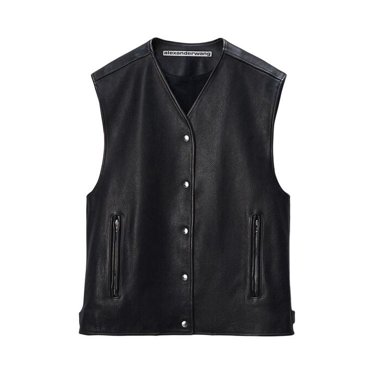 Alexander Wang Boxy Moto Vest 'Black'