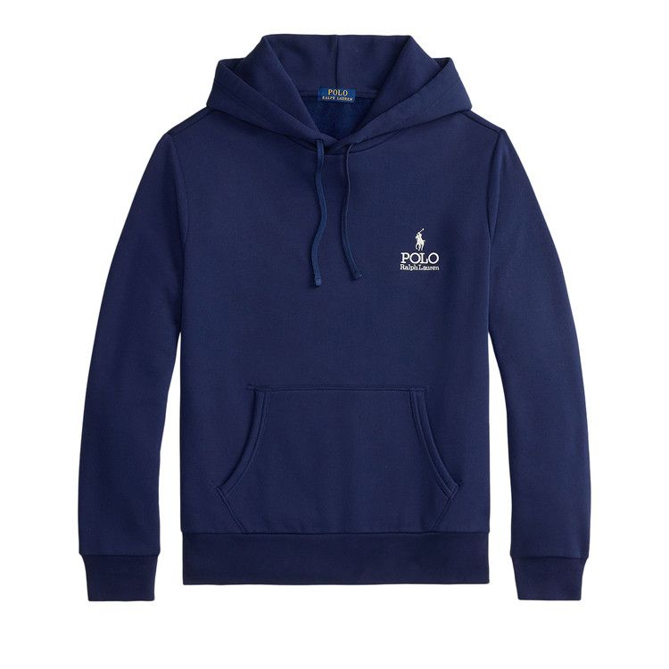 Polo Ralph Lauren Long-Sleeve Seasonal Fleece Graphic Polo Chest Logo Hooded Sweatshirt 'Newport Navy'