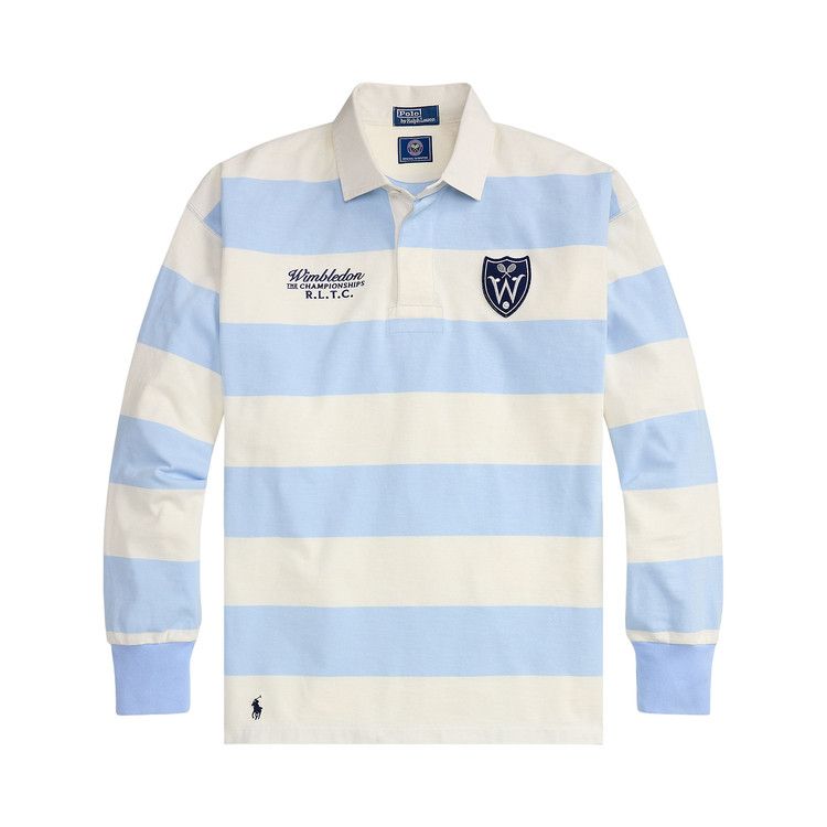 Polo Ralph Lauren Long-Sleeve Collared Rugby Pullover 'Office Blue/Deckwash White'