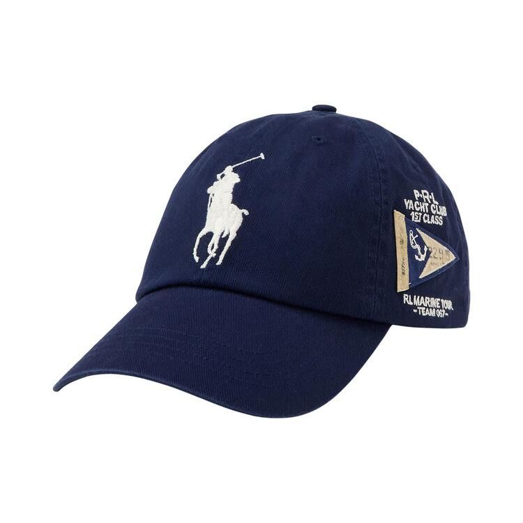 Polo Ralph Lauren Cotton Twill Sport Cap W/ Embroidered Big Polo Pony 'Newport Navy'