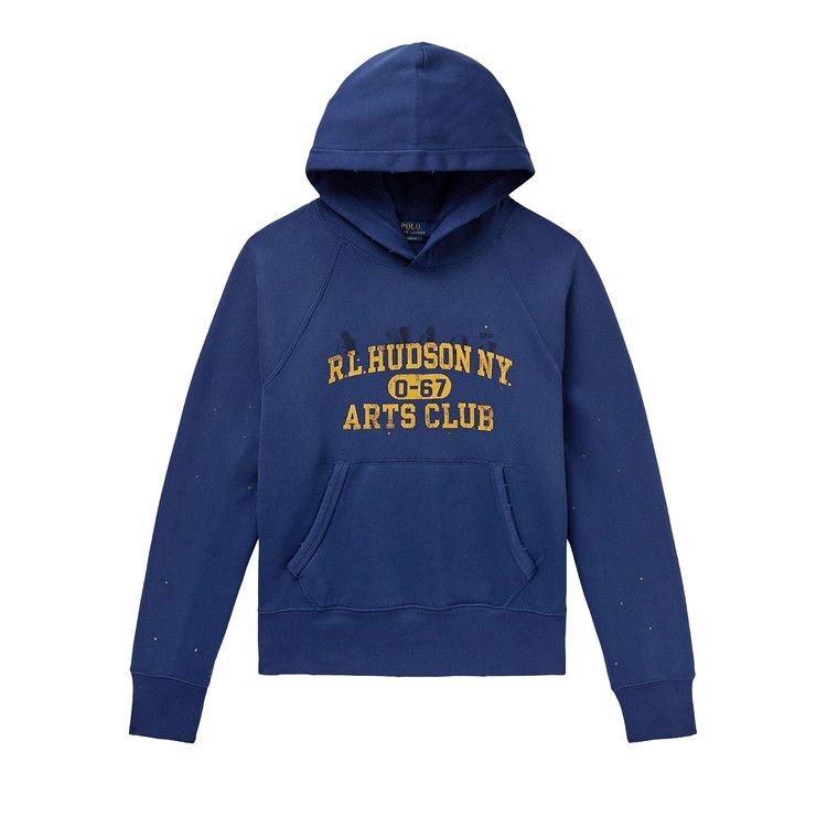 Polo Ralph Lauren Long-Sleeve Vintage Fleece Graphic Printed Arts Club Hoodie 'Fresh Water'