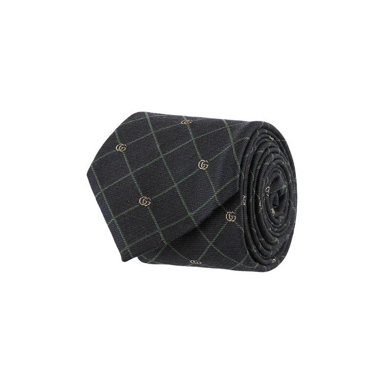 Gucci Double G/Check Silk Jacquard Tie 'Blue'