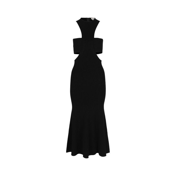 Alexander McQueen Slashed Harness Midi Dress 'Black'