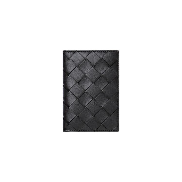 Bottega Veneta Intrecciato Flap Card Case 'Black/Silver'
