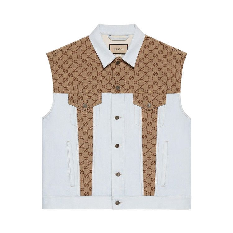 Gucci Washed Organic Denim Vest 'Light Blue'
