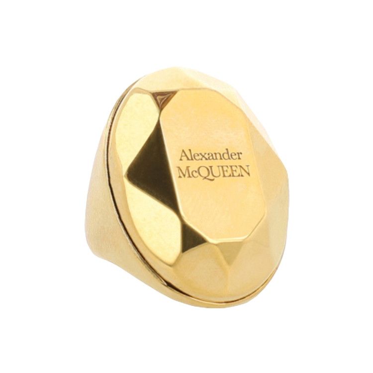 Alexander McQueen Faceted Stone Ring 'Gold'
