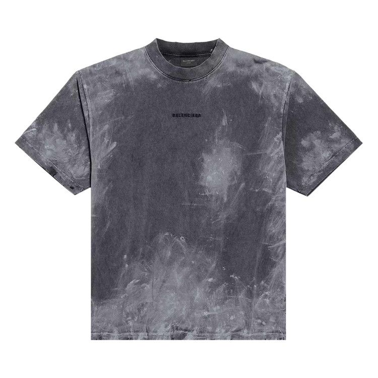 Balenciaga Paint Detailed Crewneck T-Shirt 'Grey'