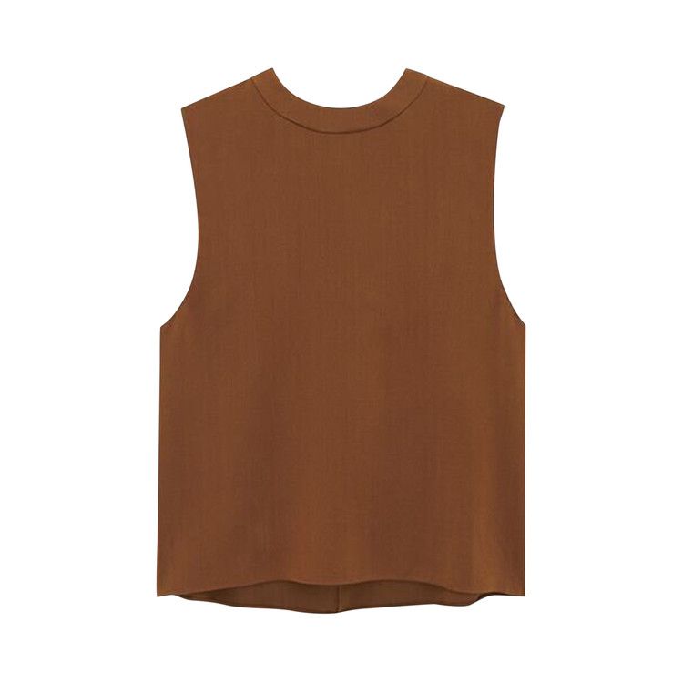 Saint Laurent Crepe Top 'Oak Brown'