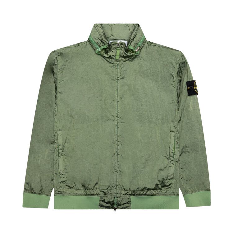 Stone Island Waffen Patch Foldable Hooded Zip Up Jacket 'Sage'