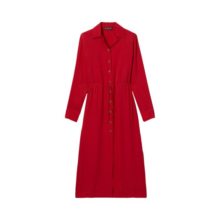 Gucci Silk Jacquard Dress 'Classic Red'