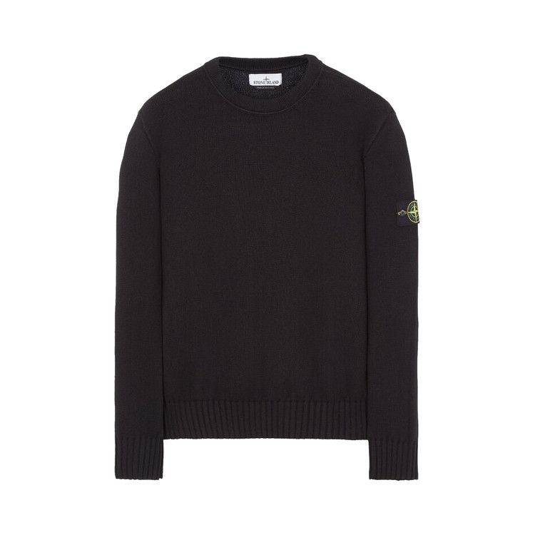 Stone Island Logo Patch Crewneck Jumper 'Black'