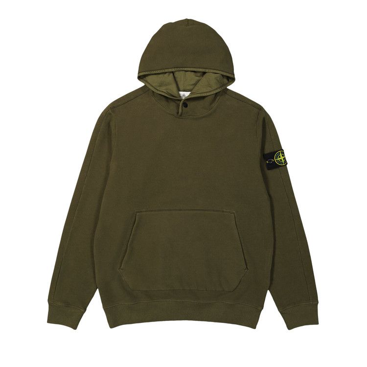 Stone Island Logo Patch Hoodie 'Olive'