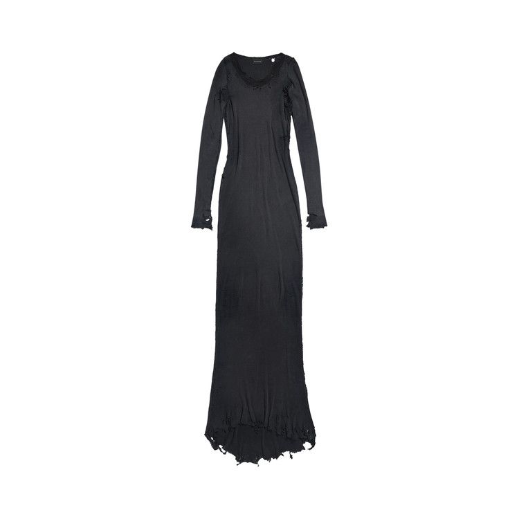 Balenciaga Long-Sleeve Lingery Maxi Dress 'Washed Black'