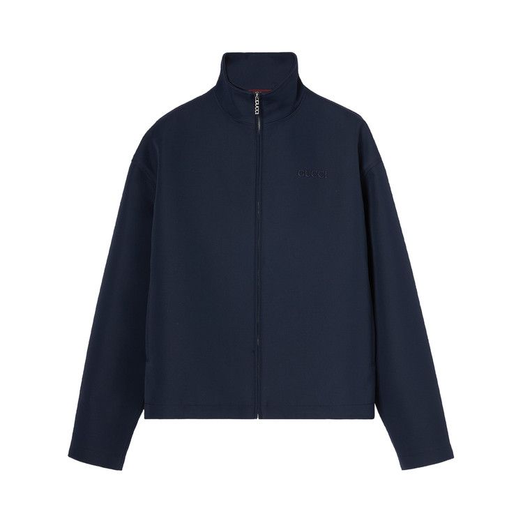 Gucci Embroidered Wool Acetate Zip Jacket 'Ink'