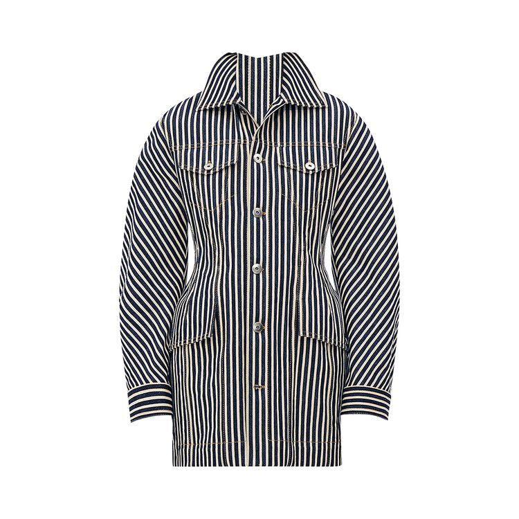Bottega Veneta Button Up Jacket 'Navy/Ecru'