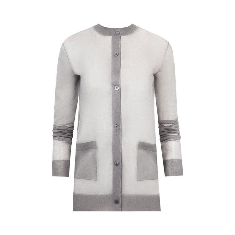 Saint Laurent Sheer Cardigan 'Steel Grey'