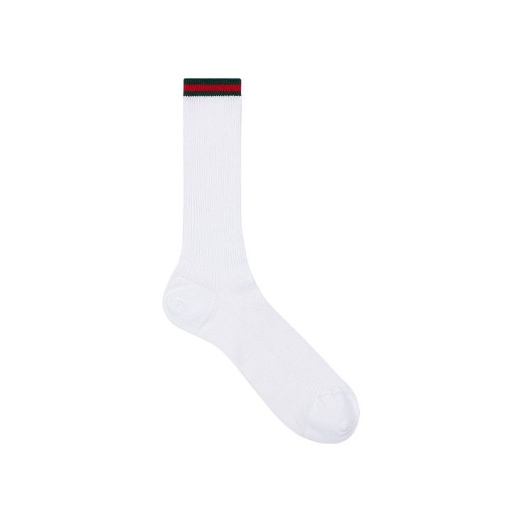 Gucci Web Rib Socks 'White'