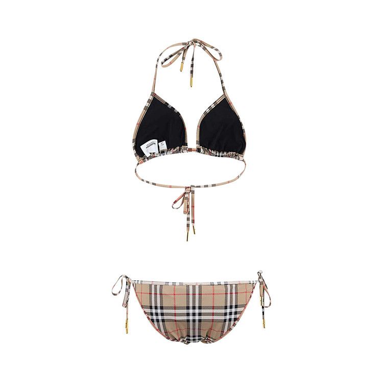 Burberry Vintage Check Triangle Bikini 'Archive Beige IP Check'