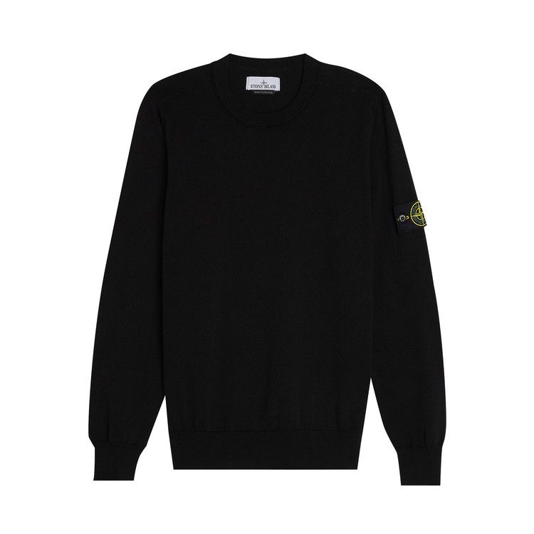 Stone Island Regular Fit Logo Patch Sweater 'Black'