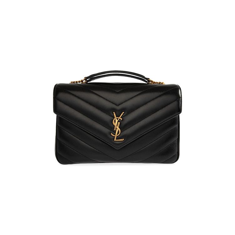 Saint Laurent Loulou Foldover Top Large Shoulder Bag 'Black'