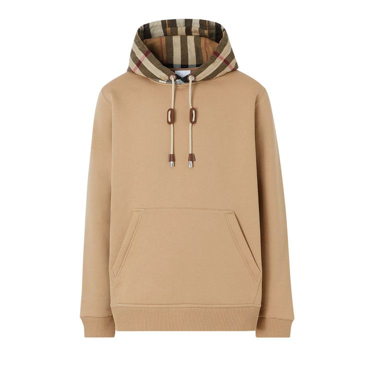 Burberry Hoodie With Check Hood 'Camel'