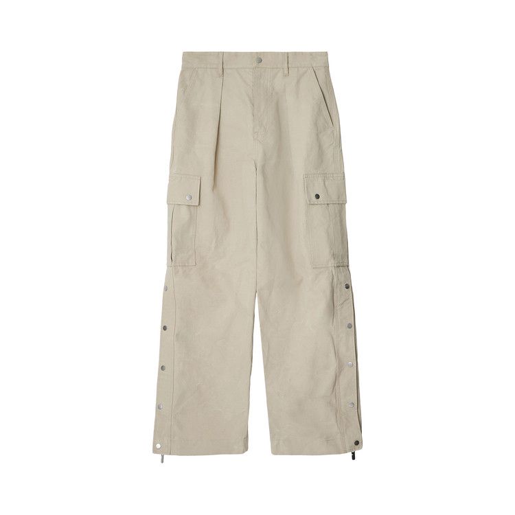 Burberry Wide Leg Cargo Trousers 'Plaster'