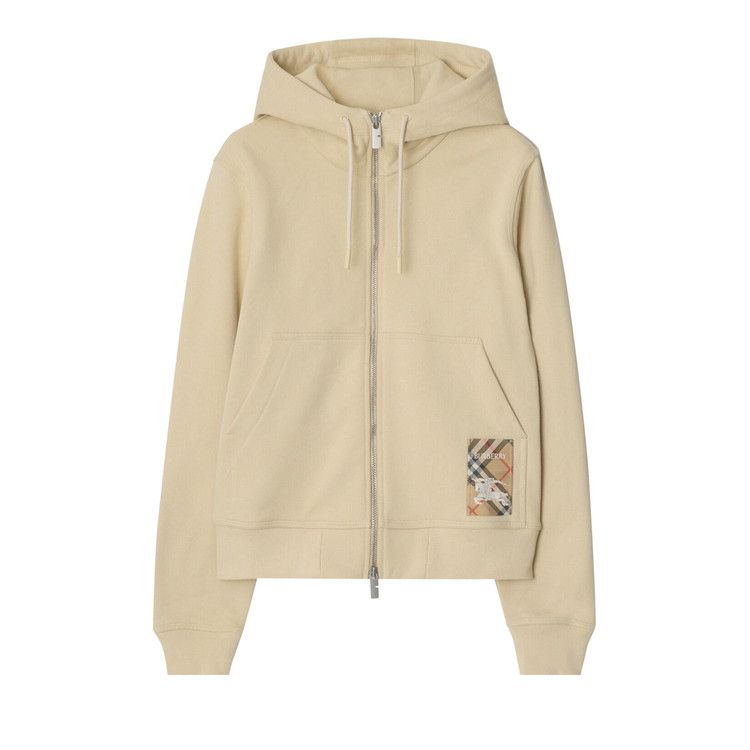 Burberry Check Label Zip-Through Hoodie 'Nutmeg'