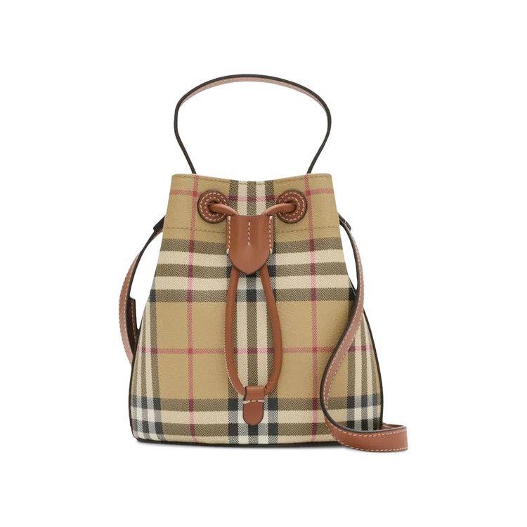 Burberry Mini Drawstring Bag 'Vintage Check/Briar Brown'