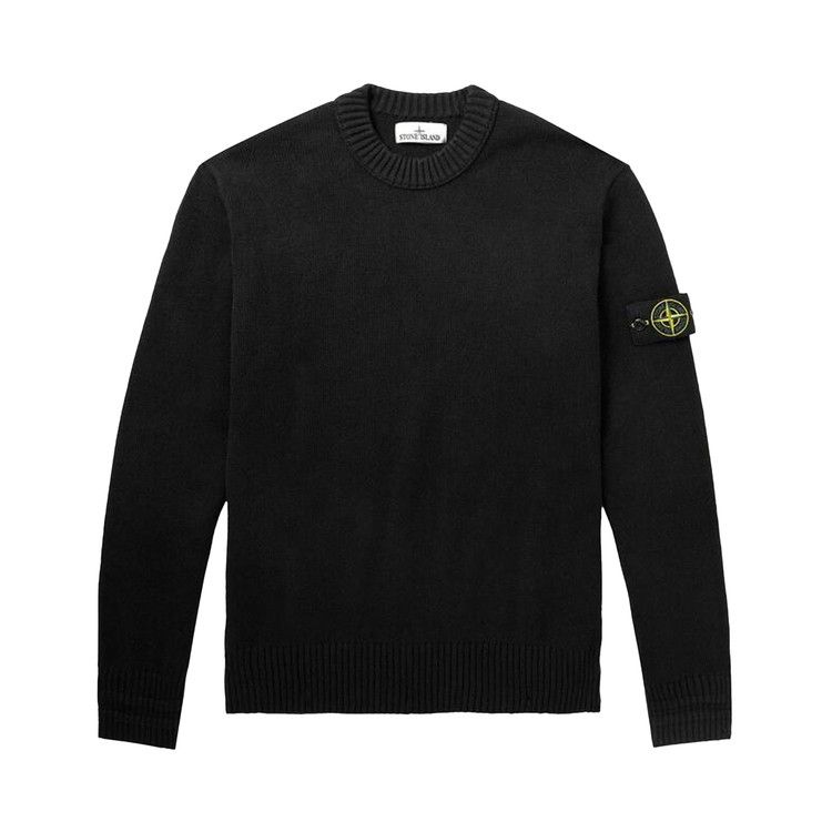 Stone Island Logo Patch Crewneck Jumper 'Black'