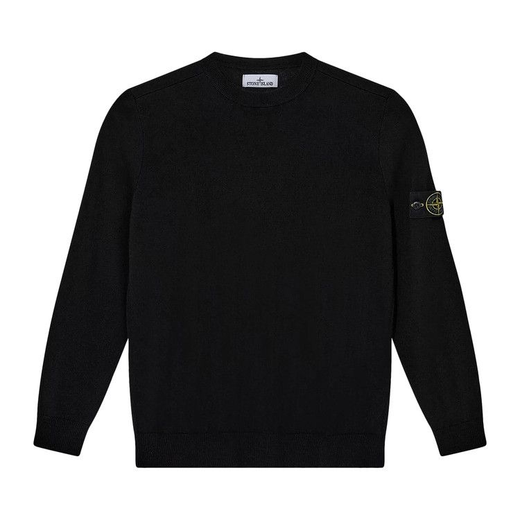 Stone Island Logo Patch Crewneck Jumper 'Black'