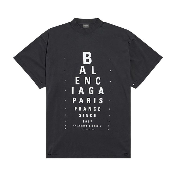Balenciaga Optical T-Shirt 'Washed Black/White'