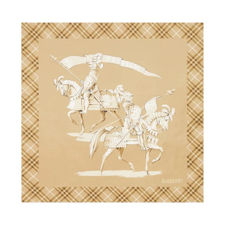 Burberry Horseman Silk Scarf 'Finch Beige'