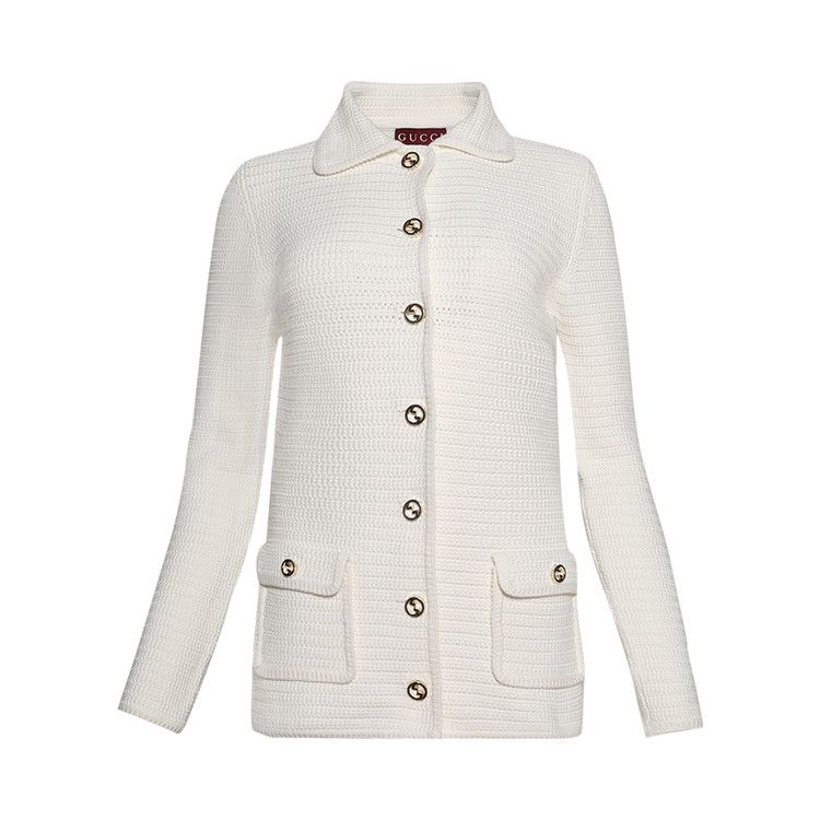 Gucci Fine Crochet Cardigan 'White'