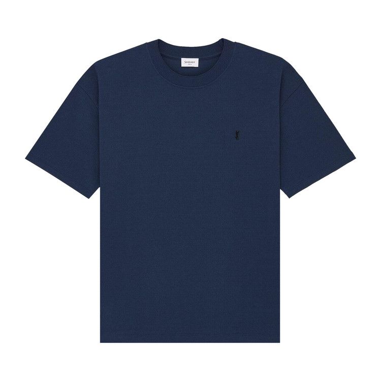 Saint Laurent T-Shirt Bord Cassandre 'Bleu Mineral/Noir'