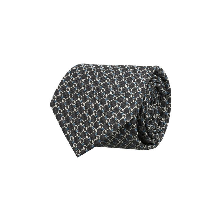 Gucci Horsebit Silk Jacquard Tie 'Graphite Light Grey'