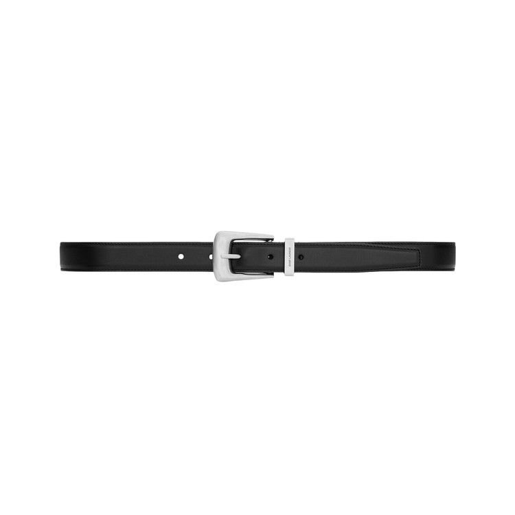 Saint Laurent Folk Belt In Smooth Leather 'Nero'