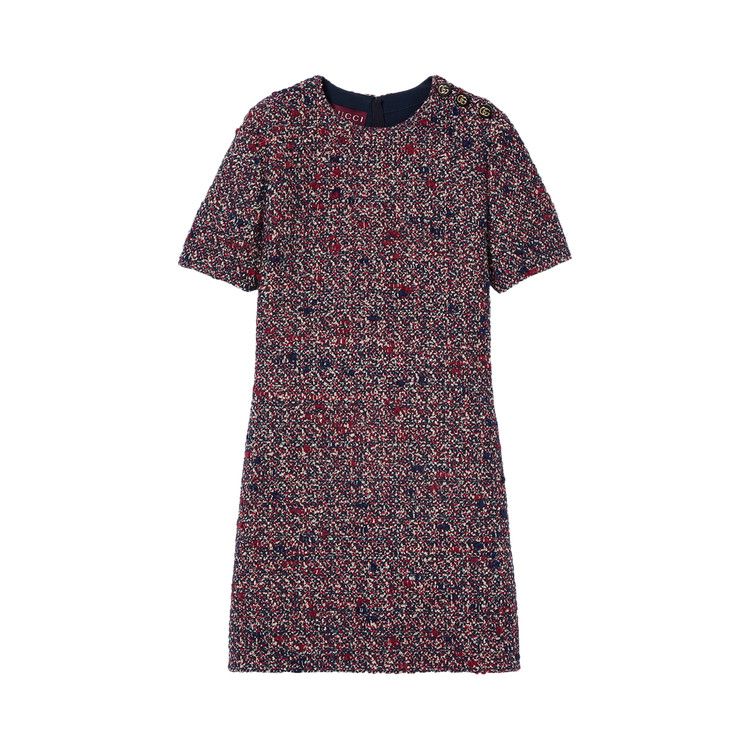 Gucci Wool Boucle Dress 'Blue/Red'