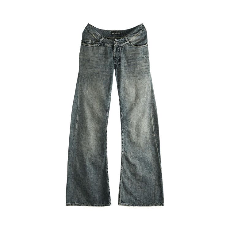 Balenciaga Curved Waist Pants 'Navy/Green/Yellow'