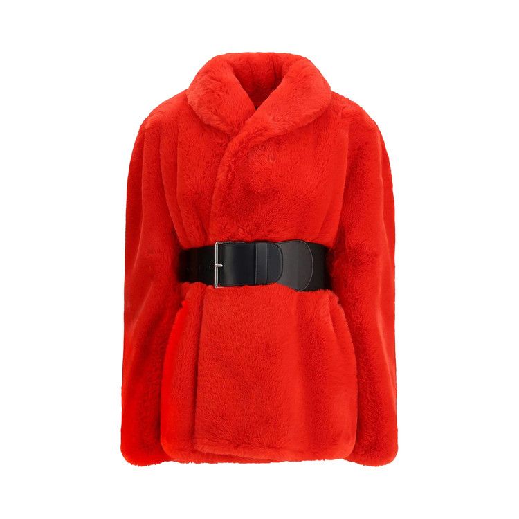 Balenciaga Wrap Faux Fur Jacket 'Red'