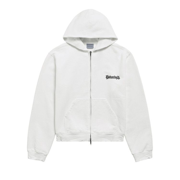 Balenciaga Medium Zip-Up Hoodie 'White'