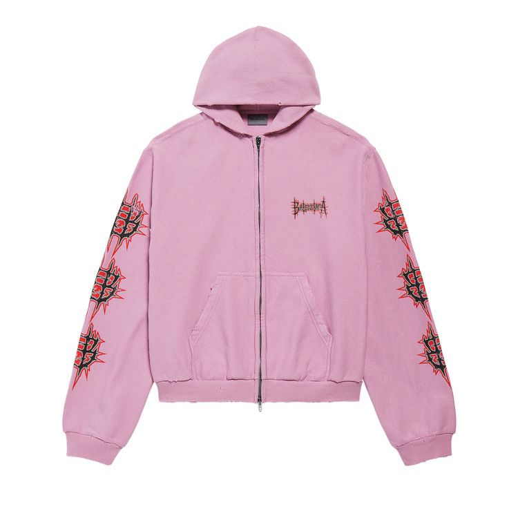 Balenciaga Medium Zip-Up Hoodie 'Old Pink'