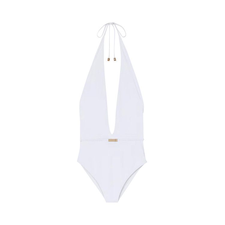Gucci Jersey Bodysuit With Metal Tag 'White'